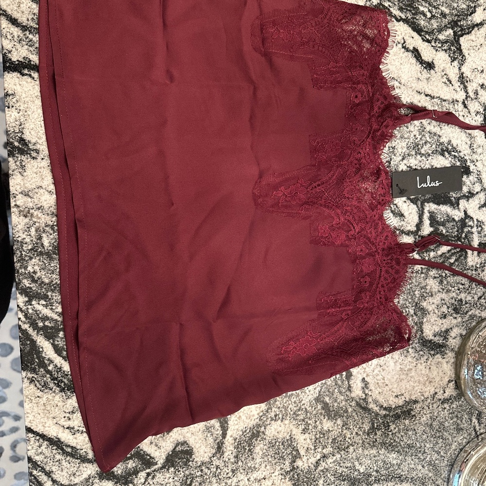 Burgundy Lace Camisole